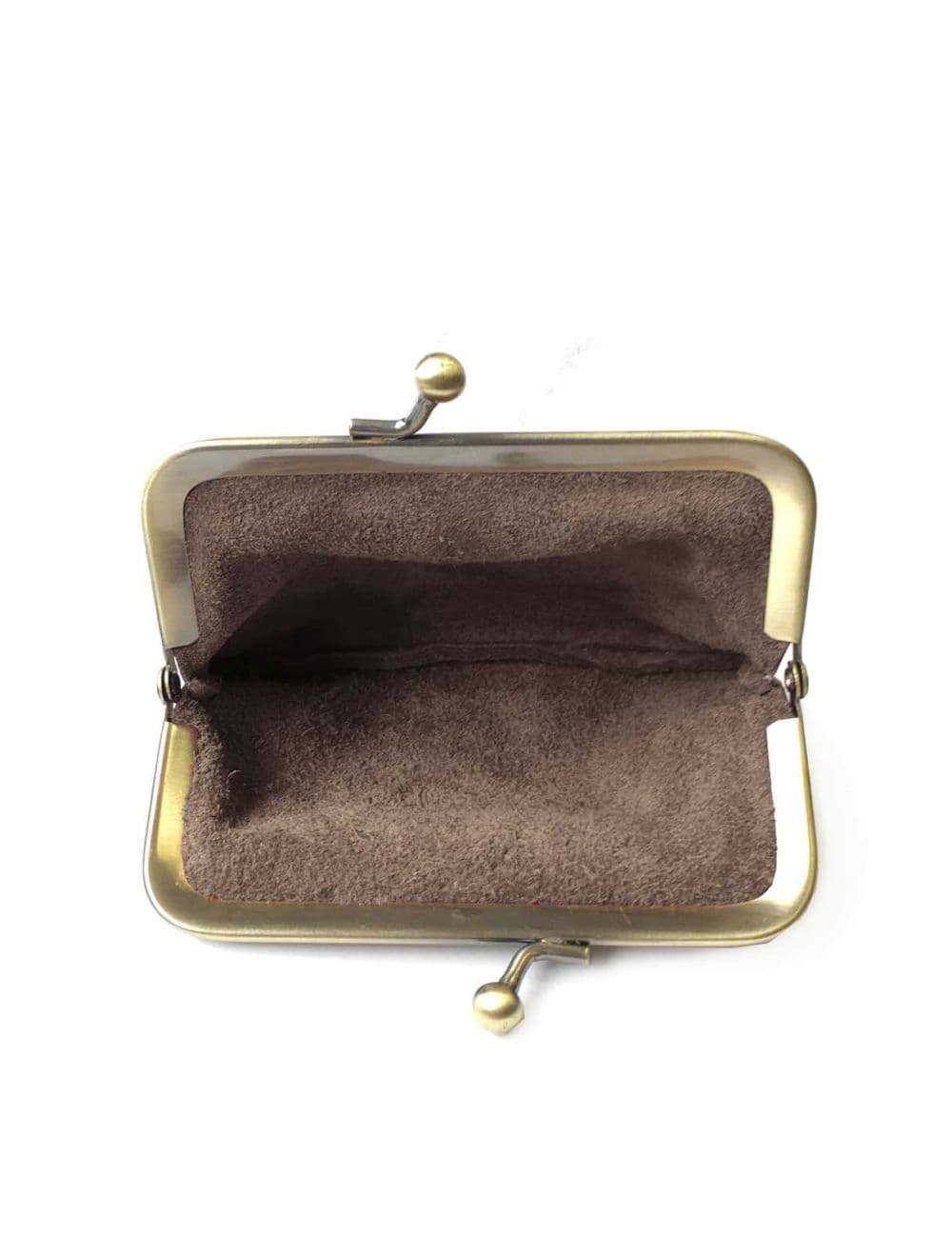 Porte-monnaie en cuir de vachette 3992C-Taupe — vue 3