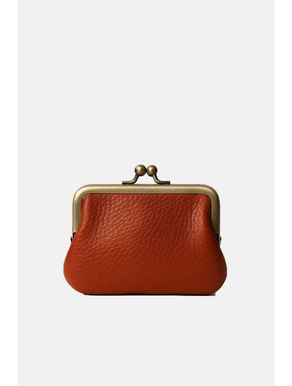 Porte-monnaie en cuir de vachette 3992C-Rouille