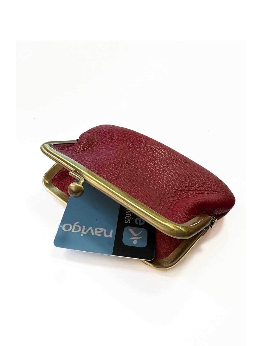 Porte-monnaie en cuir de vachette 3992C-Rouge — vue 4
