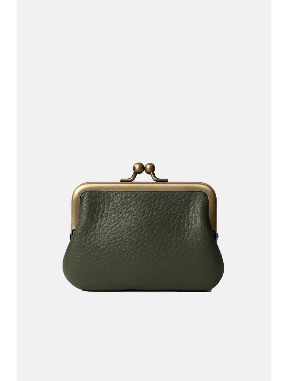 Porte-monnaie en cuir de vachette 3992C-Kaki