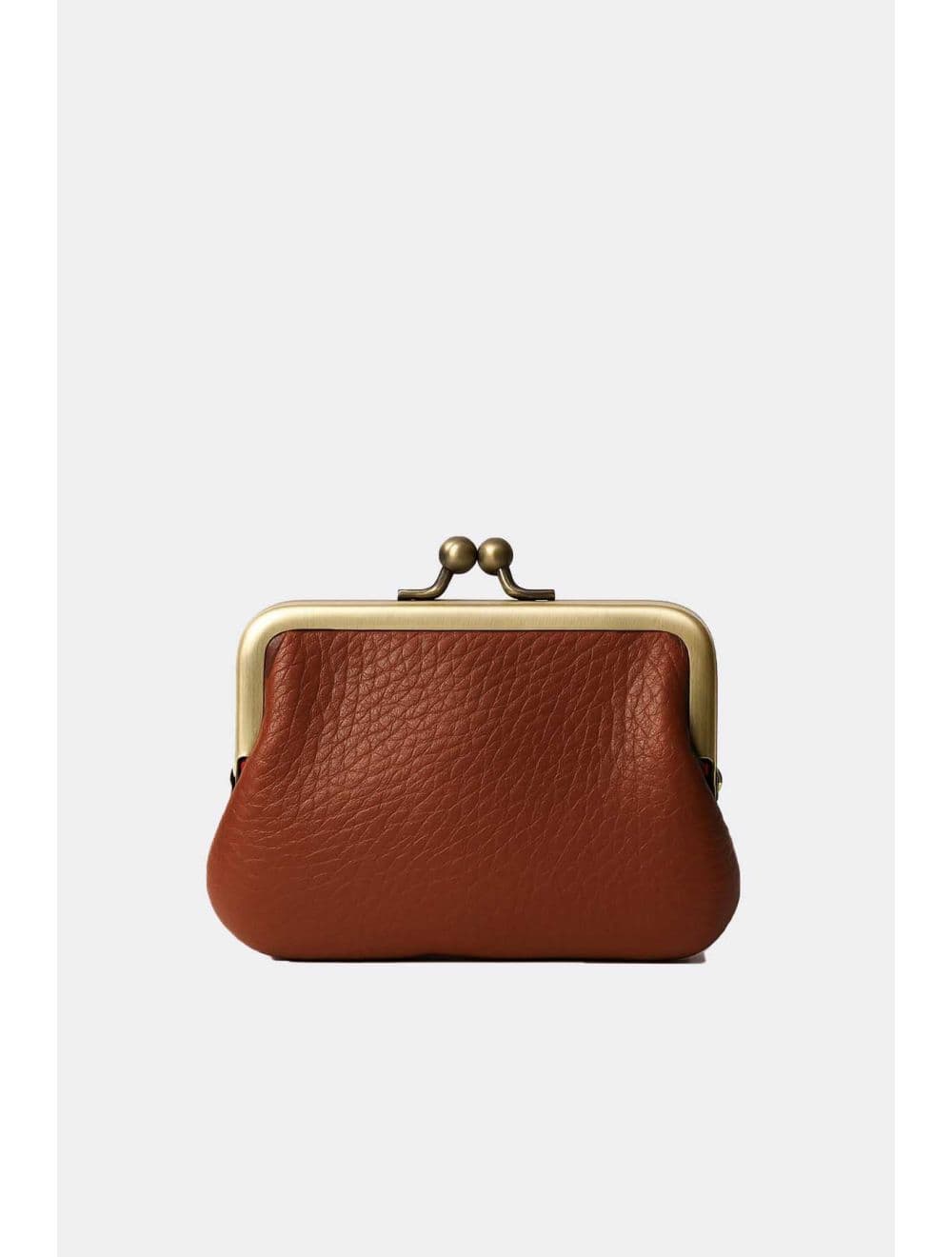 Porte-monnaie en cuir de vachette 3992C-Cognac