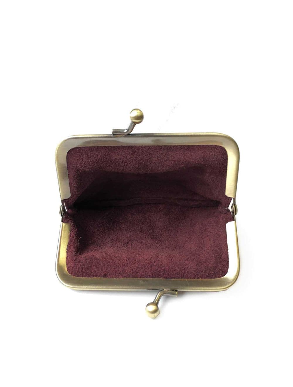 Porte-monnaie en cuir de vachette 3992C-Bordeaux — vue 3