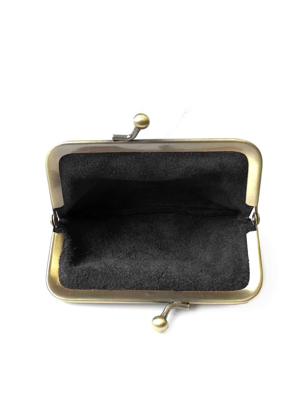 Porte-monnaie en cuir de vachette 3992C-Noir — vue 3