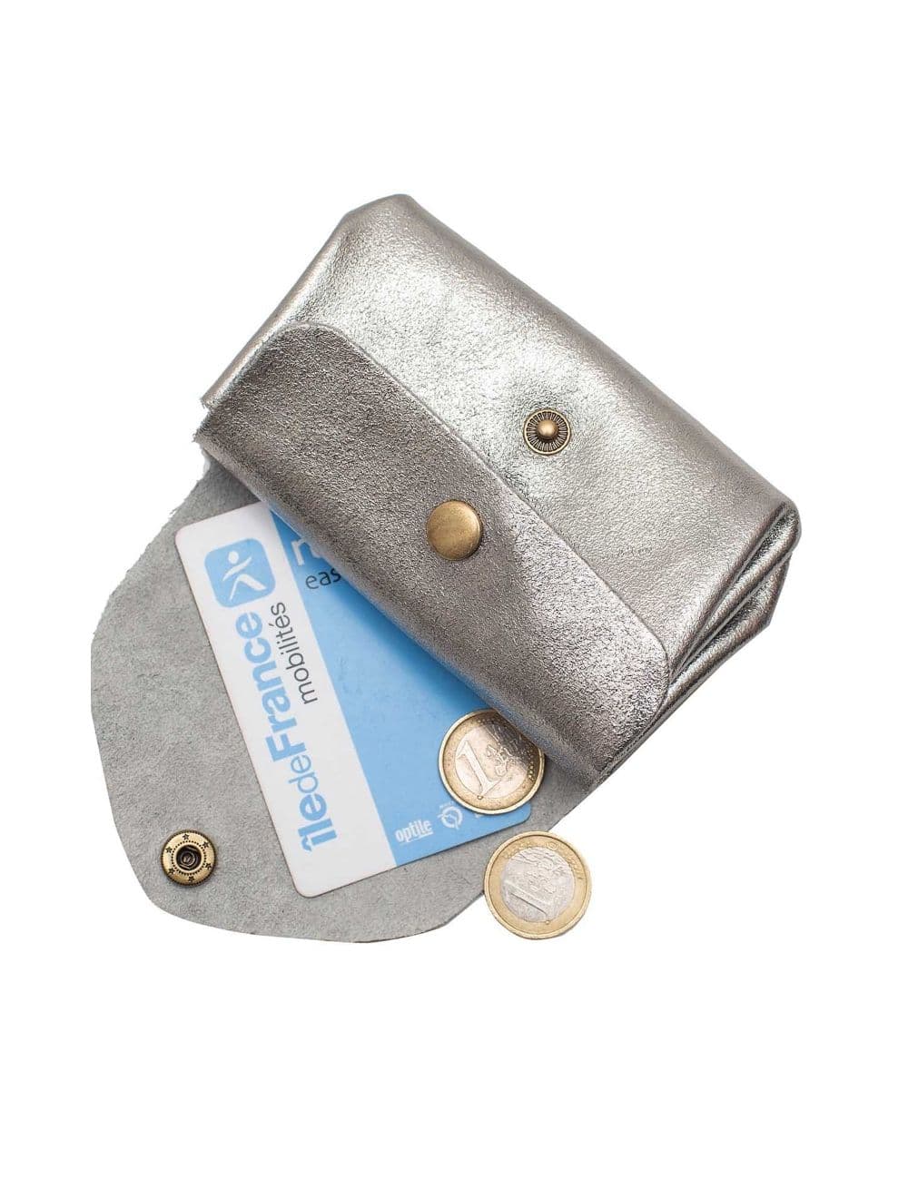 Pochette en Croûte Cuir Vachette Métallisé 4903 SUZIE METAL-Argent — vue 5