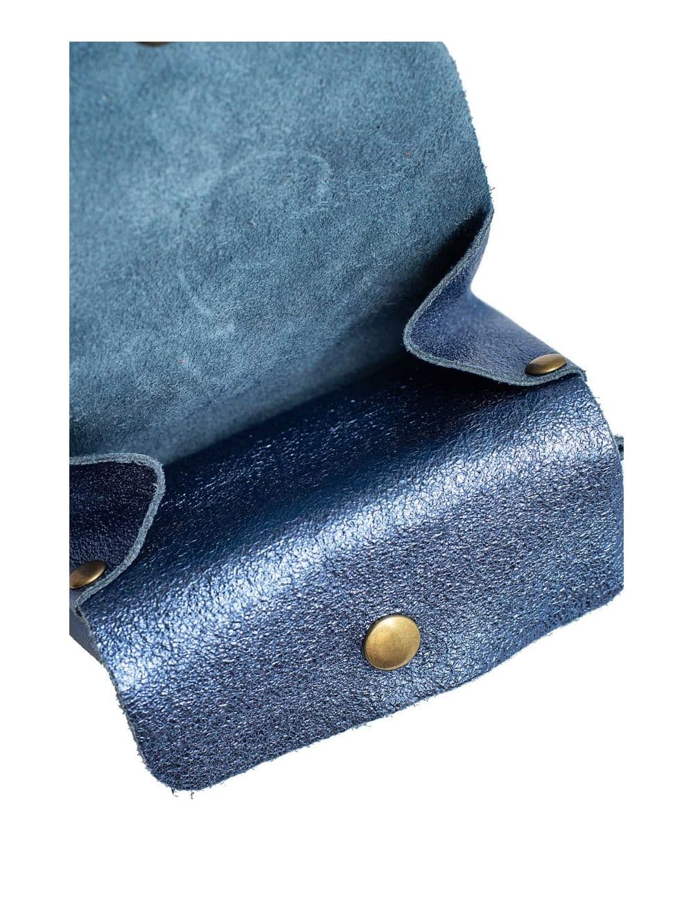 Pochette en Croûte Cuir Vachette Métallisé 4903 SUZIE METAL-Blue Metal — vue 3