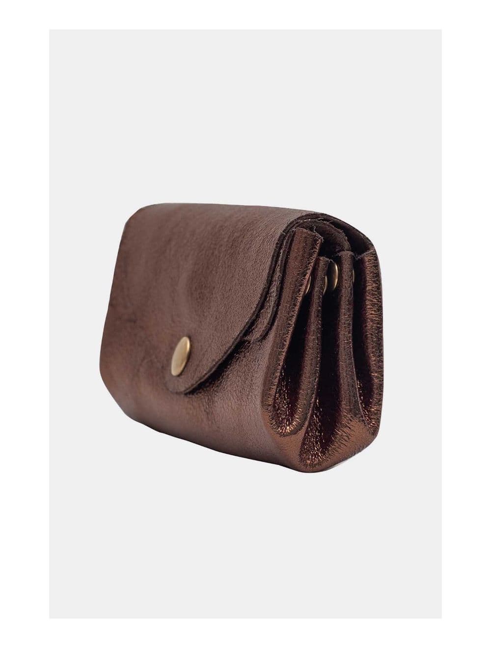 Pochette en Croûte Cuir Vachette Métallisé 4903 SUZIE METAL-Chocolat
