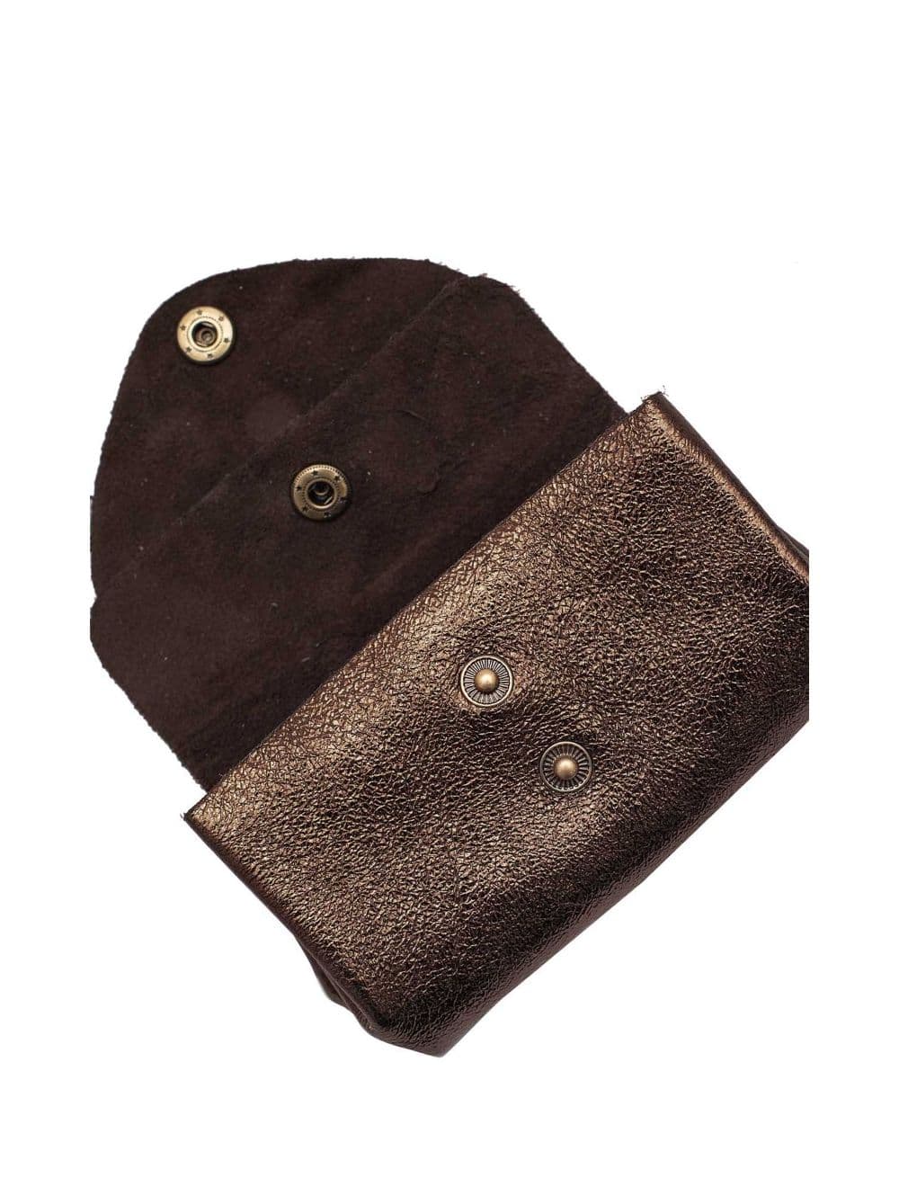 Pochette en Croûte Cuir Vachette Métallisé 4903 SUZIE METAL-Chocolat — vue 4