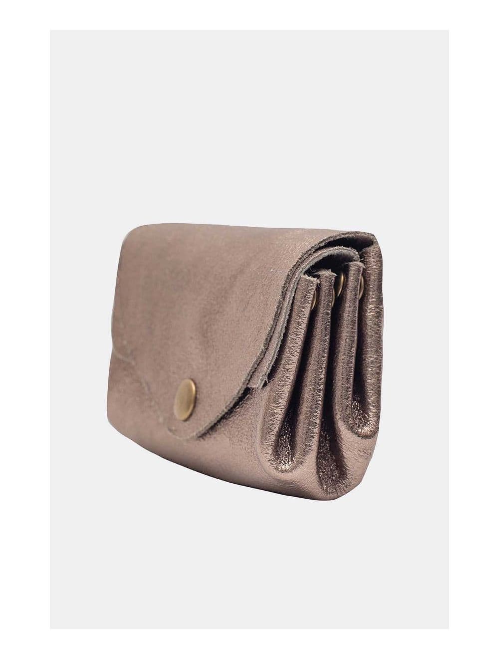 Pochette en Croûte Cuir Vachette Métallisé 4903 SUZIE METAL-Etain — vue 3