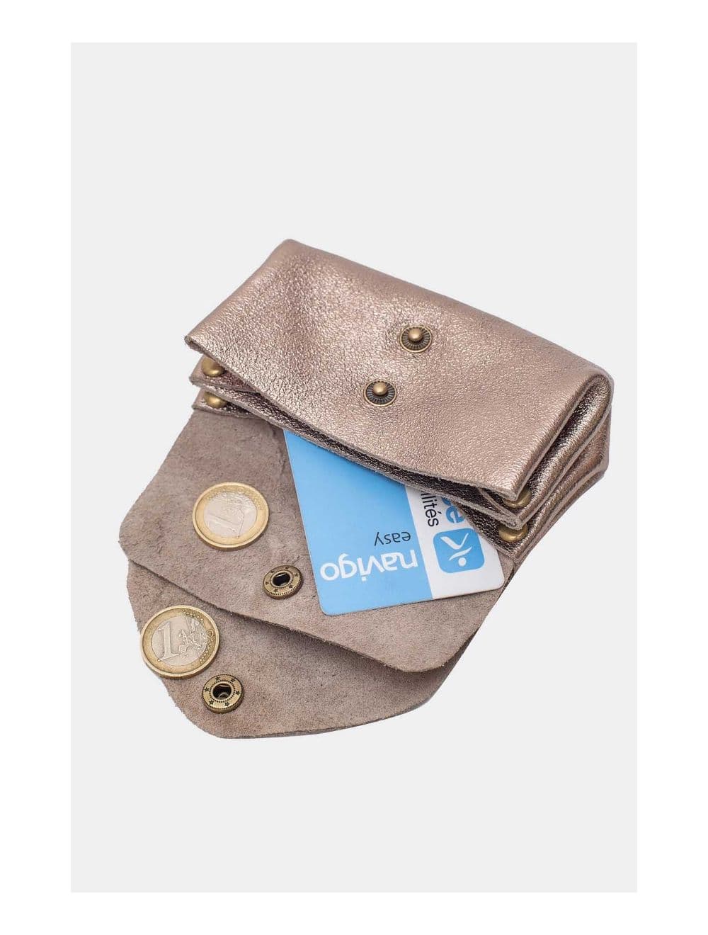 Pochette en Croûte Cuir Vachette Métallisé 4903 SUZIE METAL-Etain — vue 5