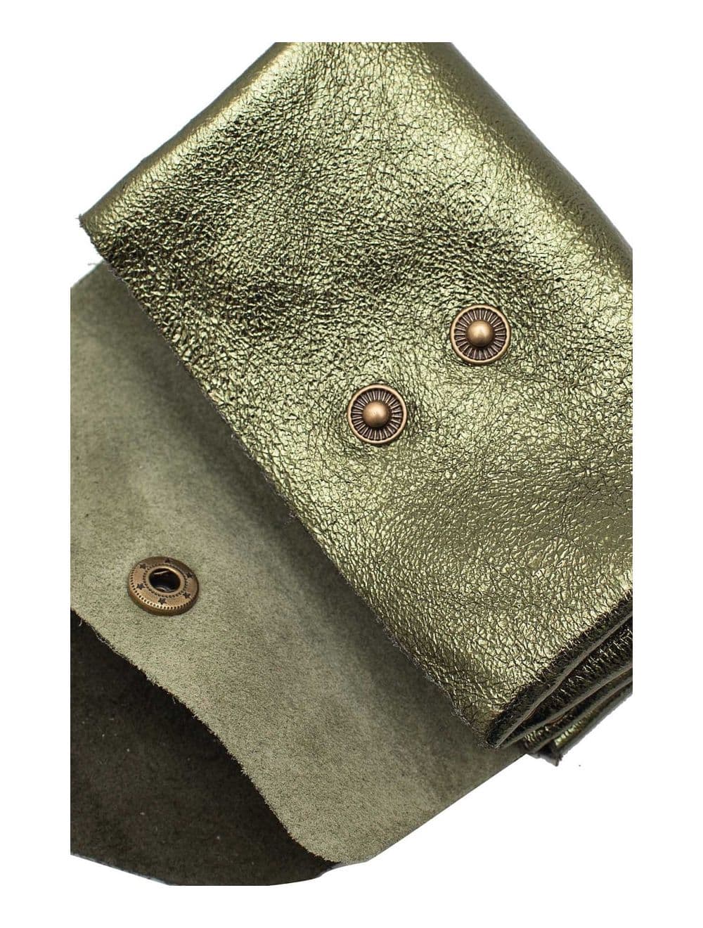 Pochette en Croûte Cuir Vachette Métallisé 4903 SUZIE METAL-Kaki — vue 4