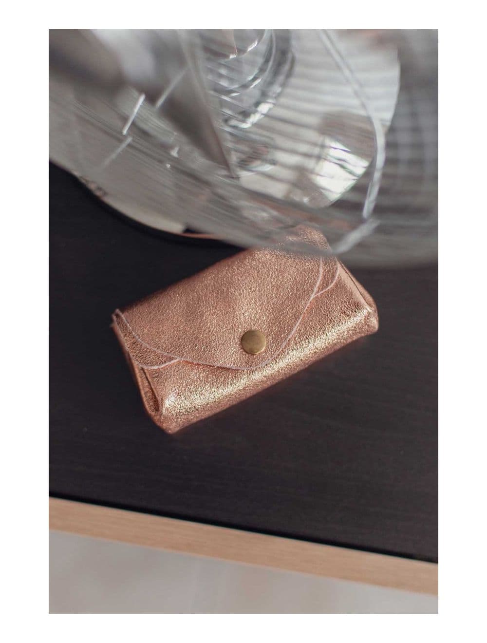 Pochette en Croûte Cuir Vachette Métallisé 4903 SUZIE METAL-Rose Metal