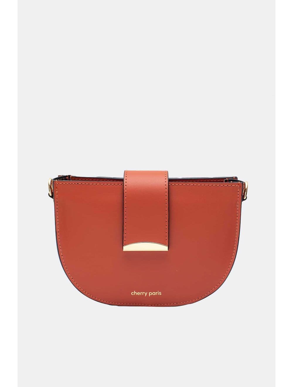 Sac Porté Croisé en Croûte Cuir Vachette Lisse 4077 TIGUIDA-Rouille