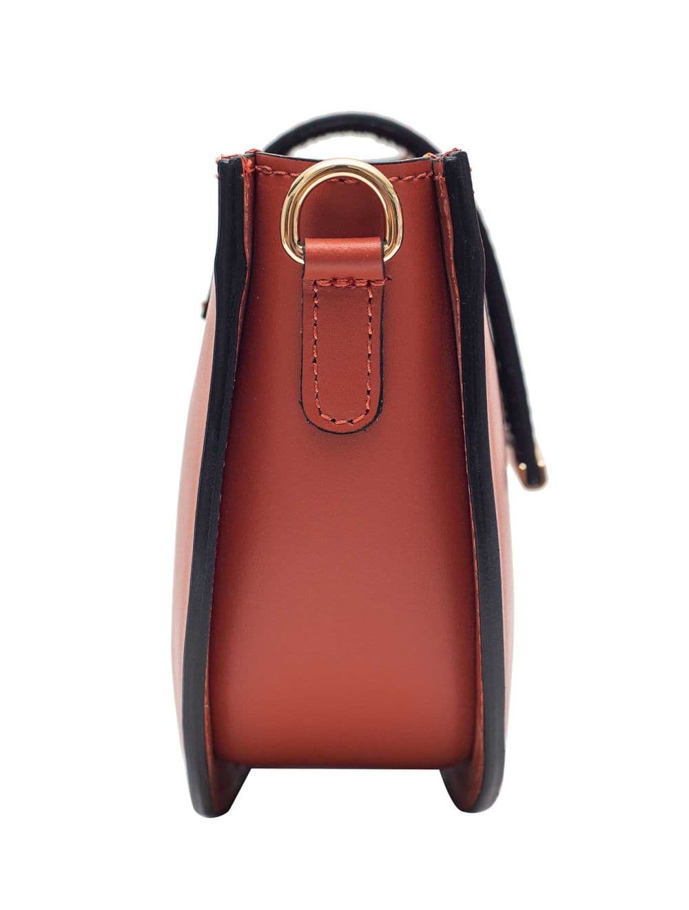 Sac Porté Croisé en Croûte Cuir Vachette Lisse 4077 TIGUIDA-Rouille — vue 5