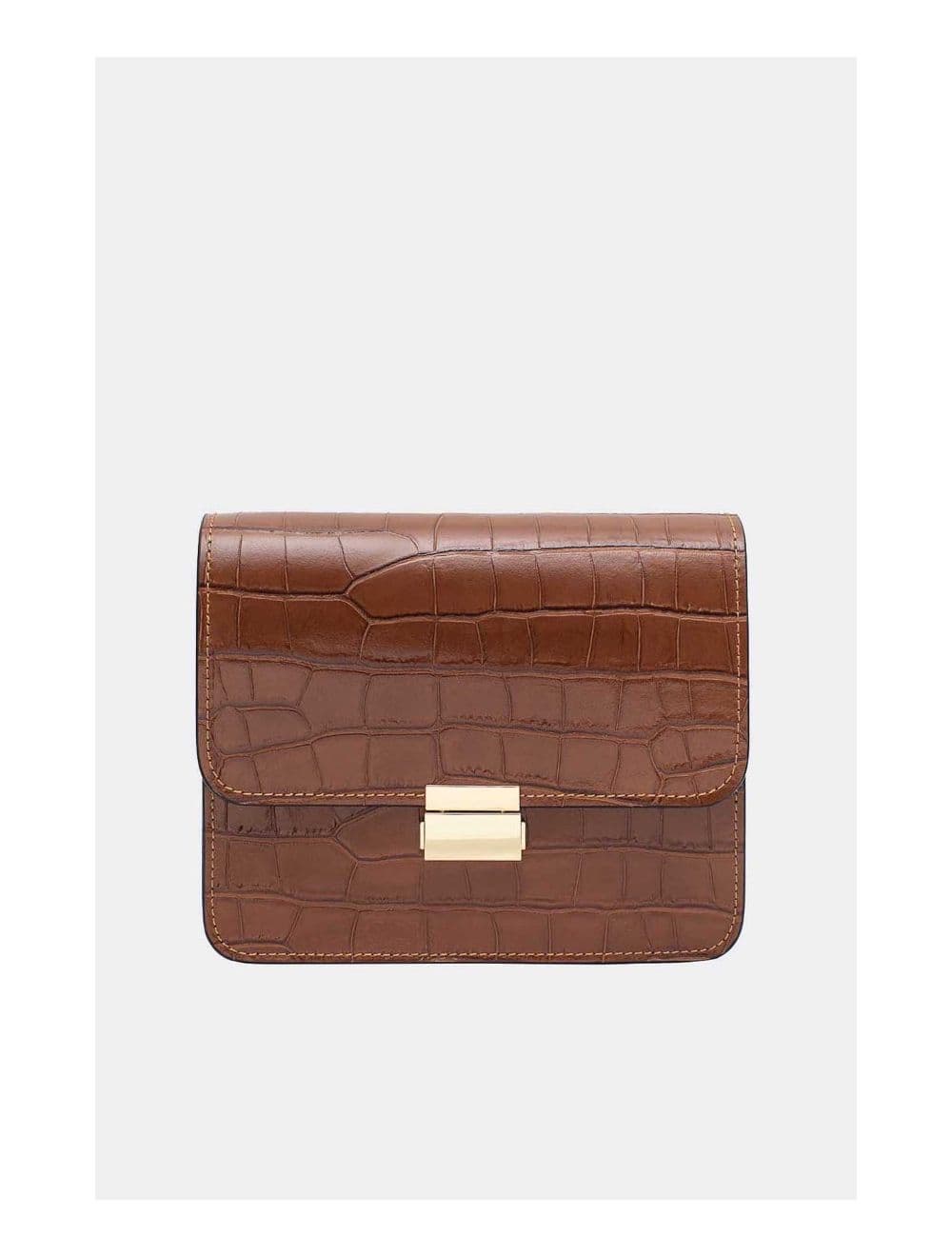 Sac Besace Croûte Cuir de Vachette Motif Croco 4074 MILENA CROCO-Camel — vue 2