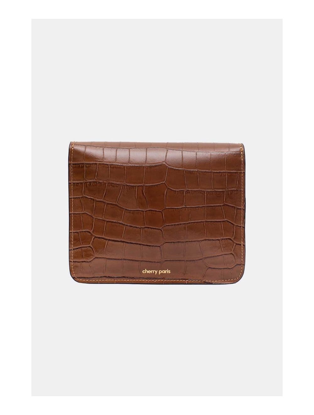 Sac Besace Croûte Cuir de Vachette Motif Croco 4074 MILENA CROCO-Camel — vue 4