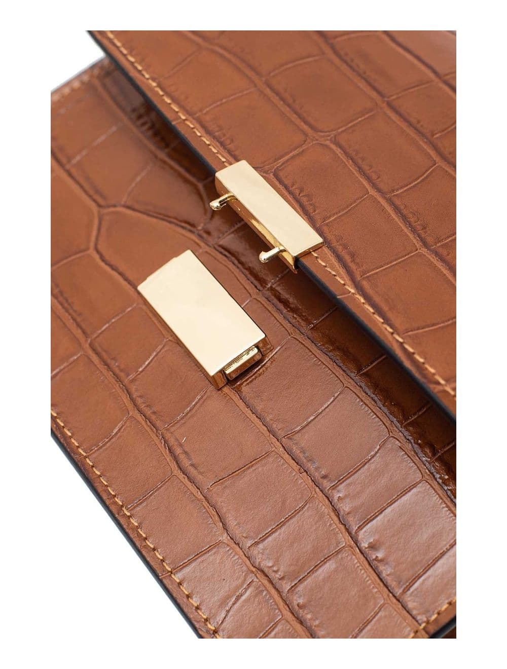 Sac Besace Croûte Cuir de Vachette Motif Croco 4074 MILENA CROCO-Camel — vue 5