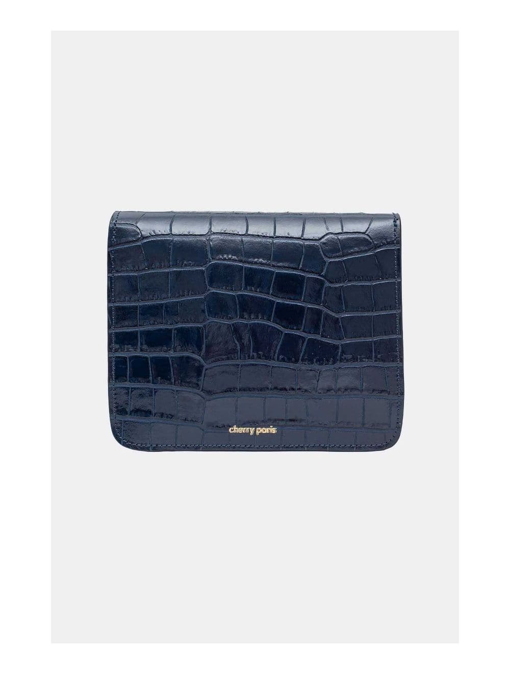 Sac Besace Croûte Cuir de Vachette Motif Croco 4074 MILENA CROCO-Marine — vue 3