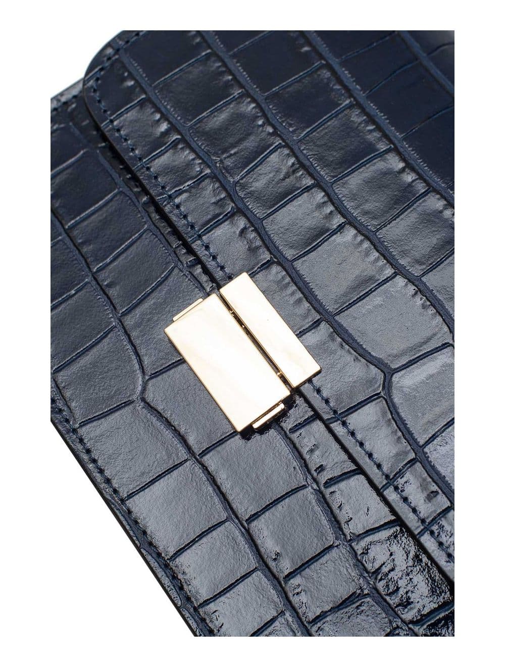 Sac Besace Croûte Cuir de Vachette Motif Croco 4074 MILENA CROCO-Marine — vue 5