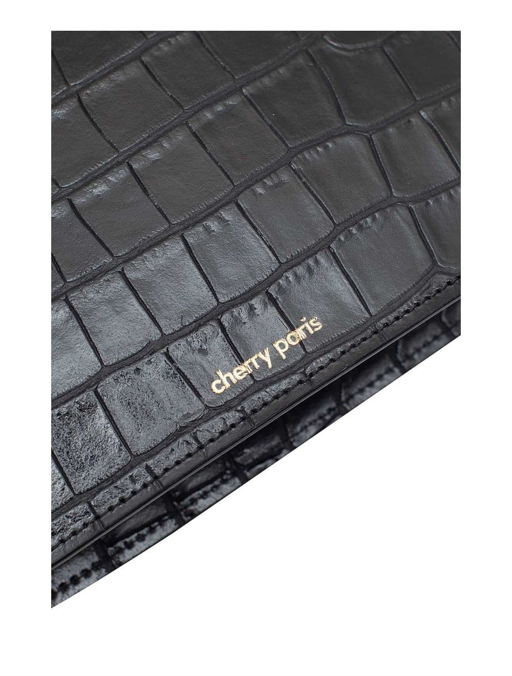 Sac Besace Croûte Cuir de Vachette Motif Croco 4074 MILENA CROCO-Noir — vue 5