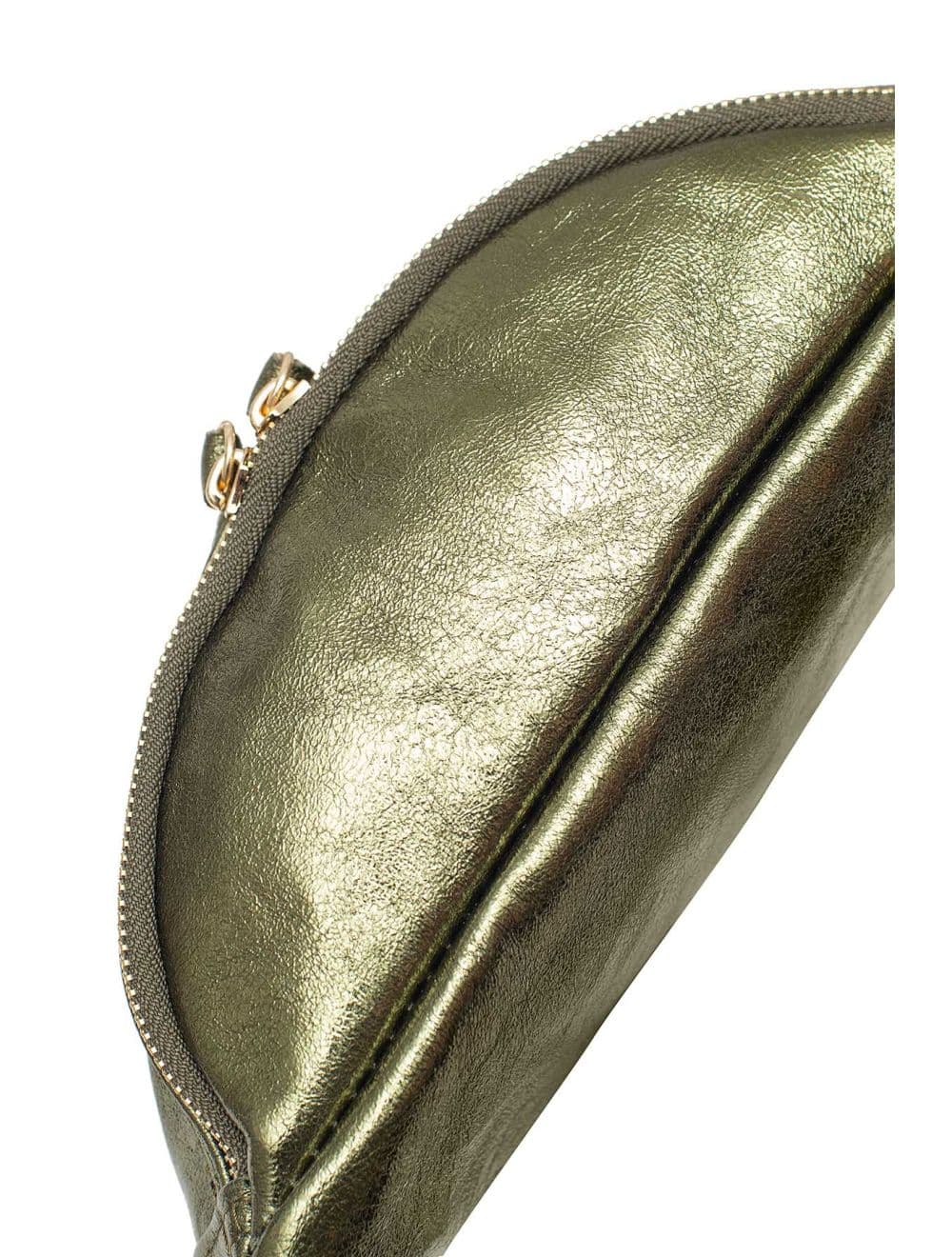 Sac Banane en Croûte de Cuir Vachette Métallisé NELLY METAL-4061-Kaki Metal — vue 4