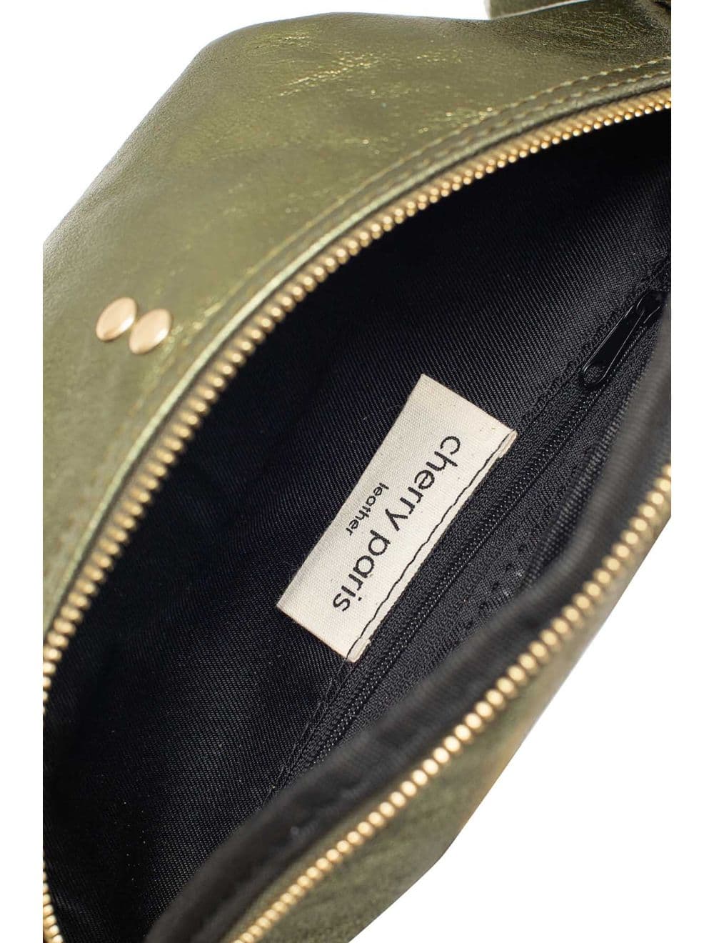 Sac Banane en Croûte de Cuir Vachette Métallisé NELLY METAL-4061-Kaki Metal — vue 5