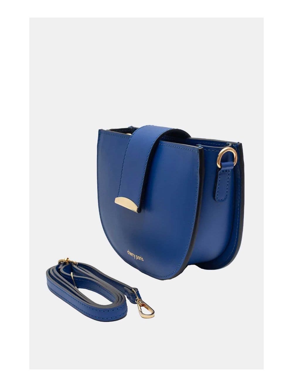 Sac Porté Croisé en Croûte Cuir Vachette Lisse 4077 TIGUIDA-Bleu Roi — vue 4