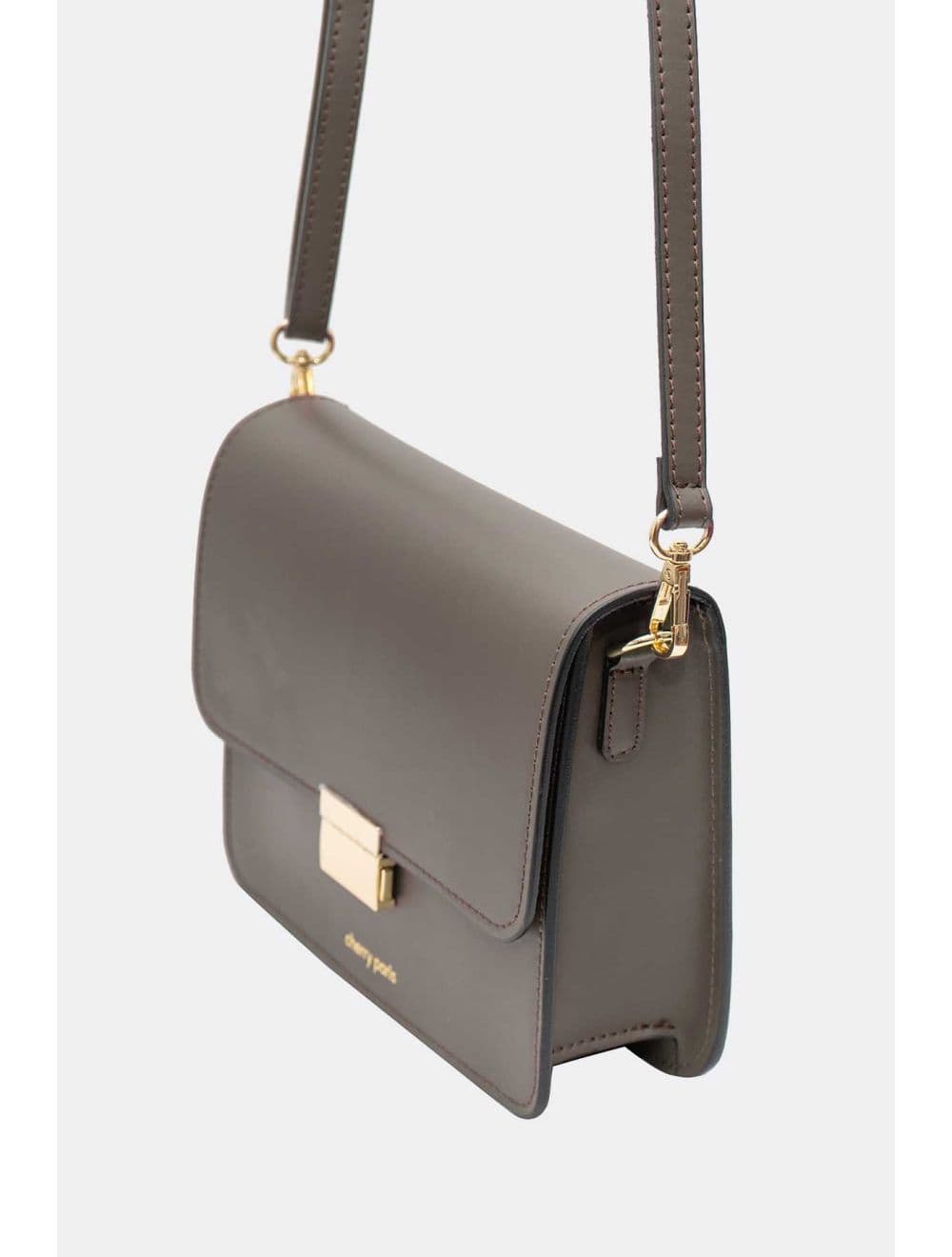 Sac Besace Croûte Cuir de Vachette Lisse 4074B MILENA-Taupe — vue 3