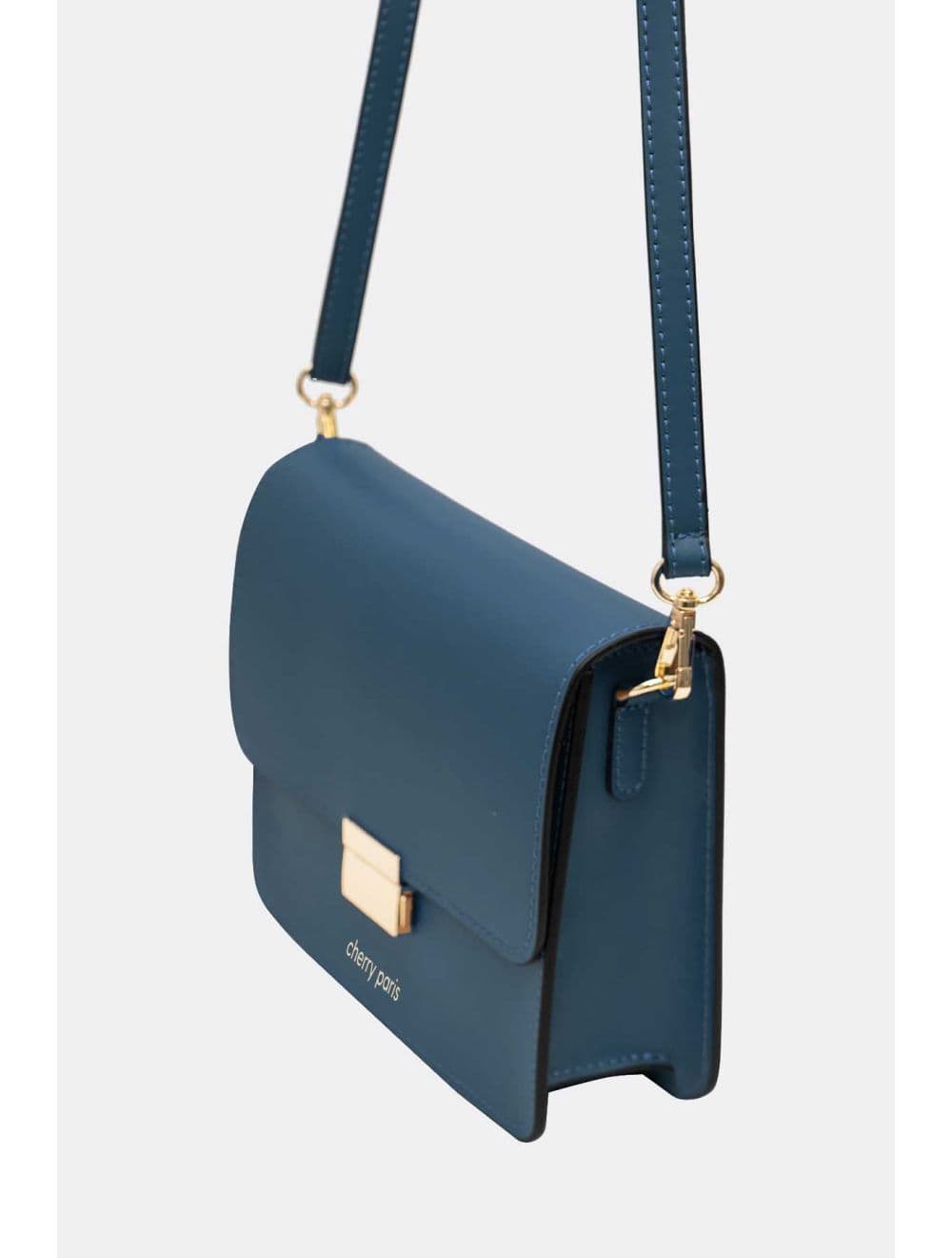 Sac Besace Croûte Cuir de Vachette Lisse 4074B MILENA-Petrole — vue 4
