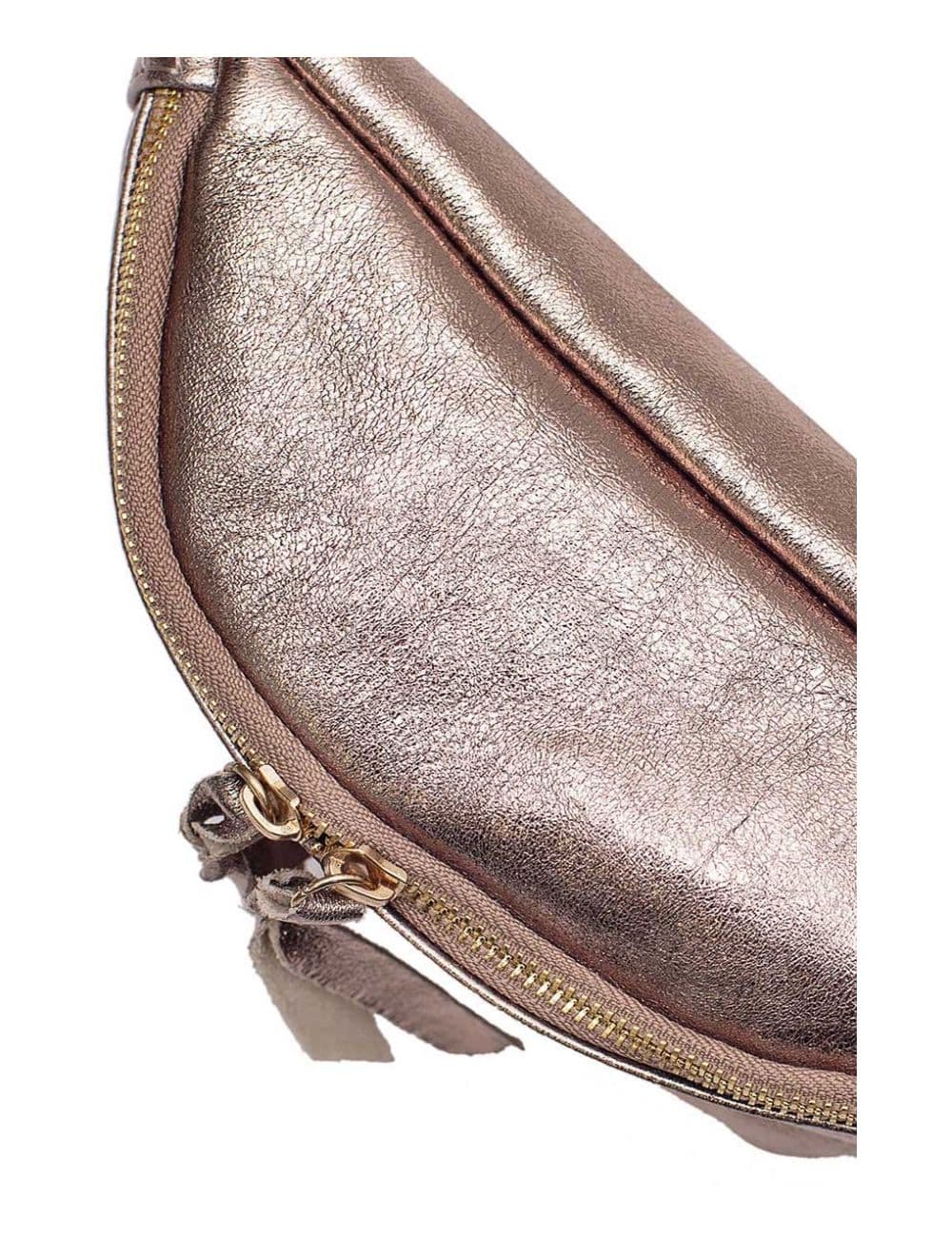 Sac Banane en Croûte de Cuir Vachette Métallisé NELLY METAL-4061-Etain — vue 3