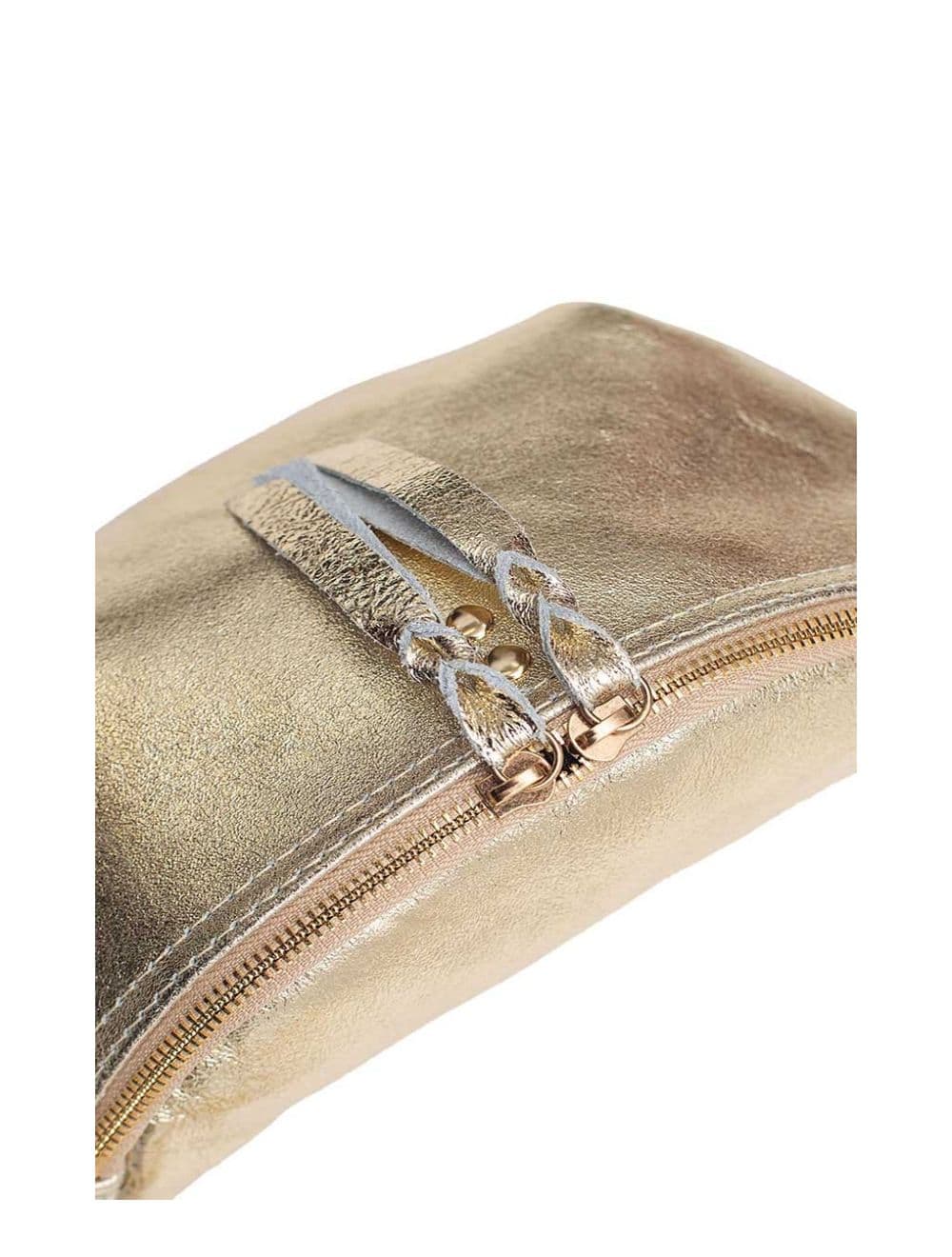 Sac Banane en Croûte de Cuir Vachette Métallisé NELLY METAL-4061-Gold — vue 4