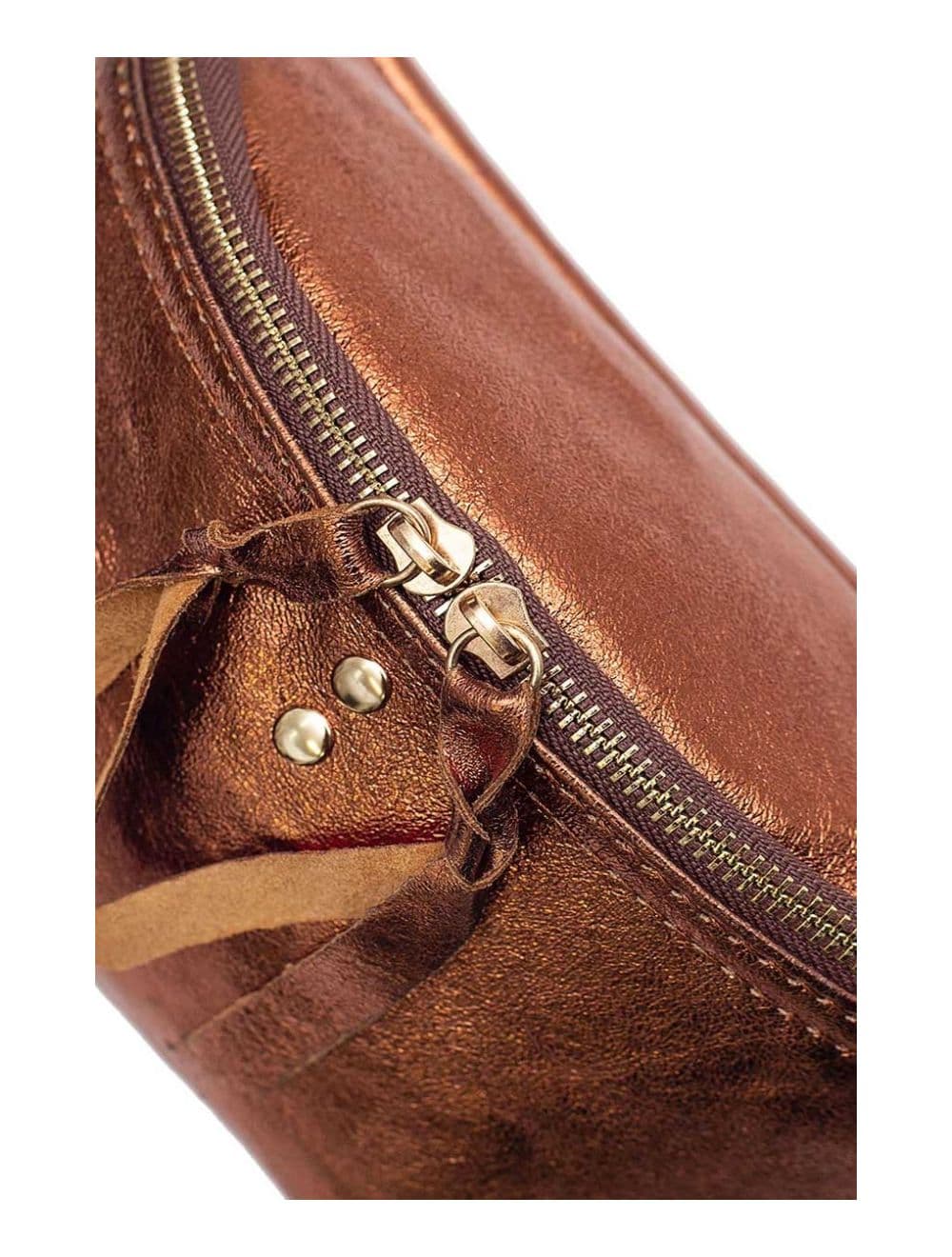 Sac Banane en Croûte de Cuir Vachette Métallisé NELLY METAL-4061-Bronze — vue 3