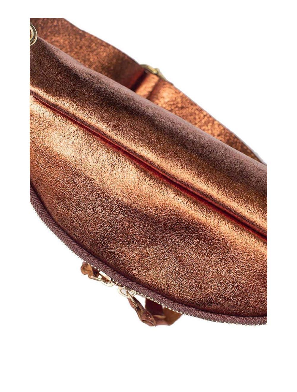 Sac Banane en Croûte de Cuir Vachette Métallisé NELLY METAL-4061-Bronze — vue 4