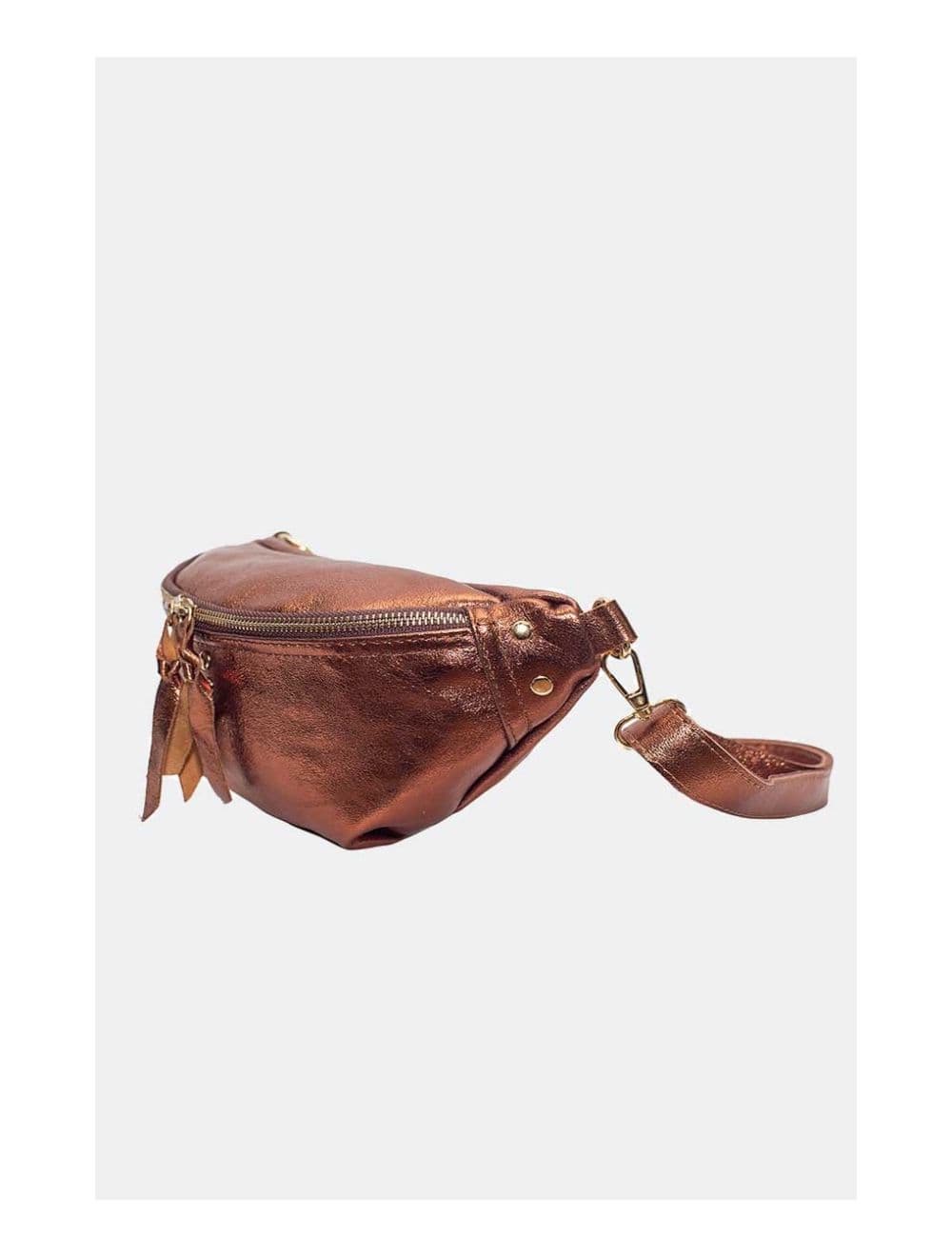 Sac Banane en Croûte de Cuir Vachette Métallisé NELLY METAL-4061-Bronze — vue 5