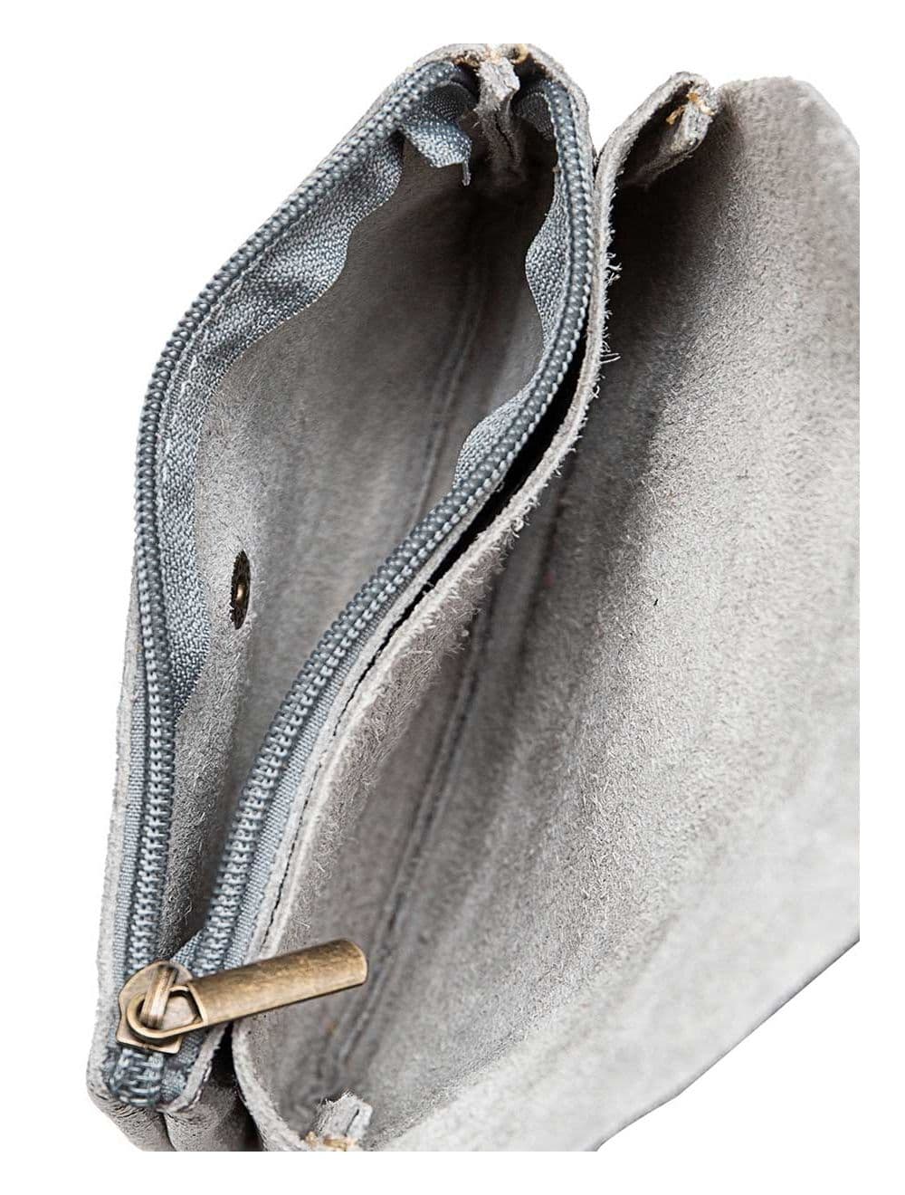 Pochette en Croûte Cuir Vachette Métallisé KEREN 4047-ARGENT — vue 3