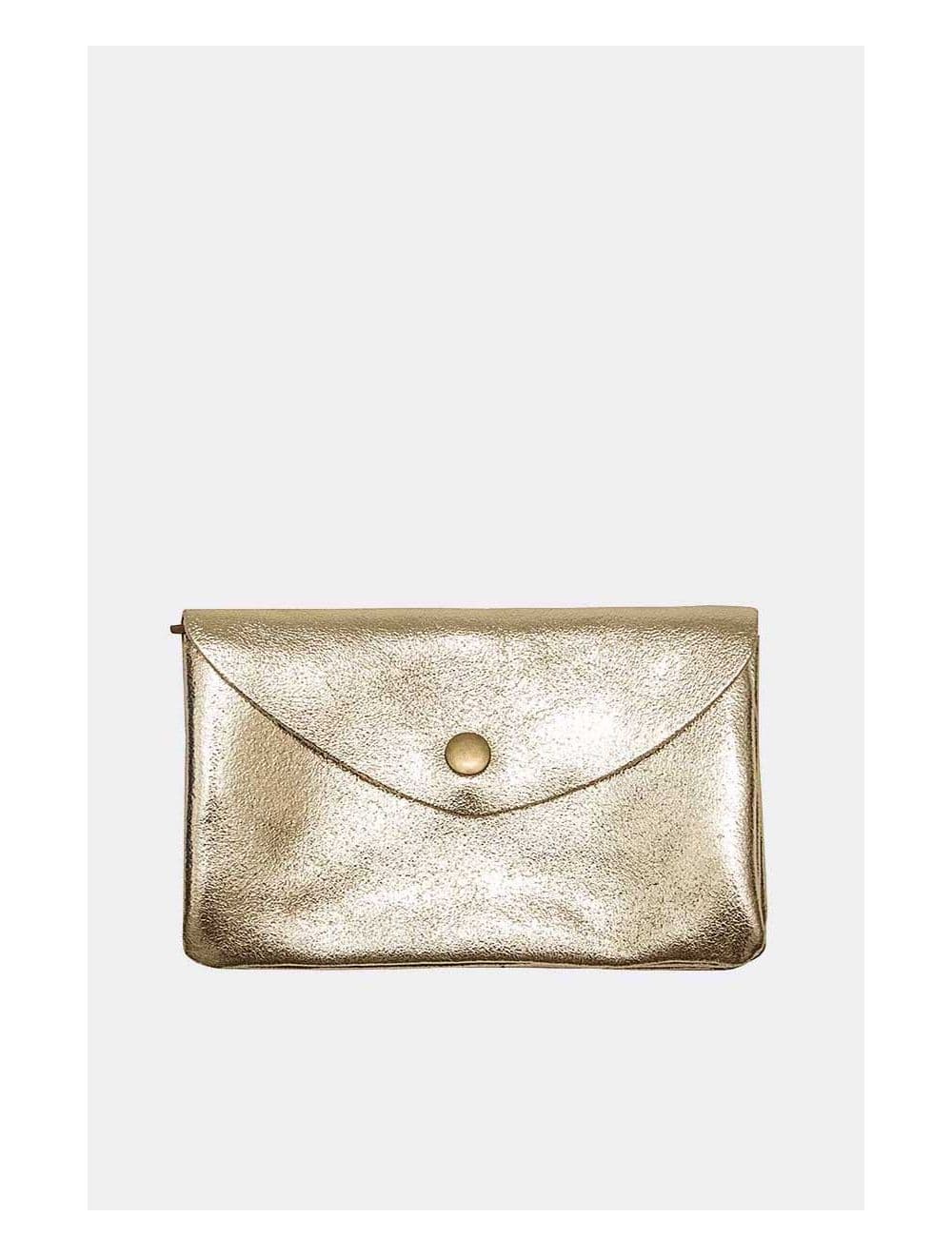Pochette en Croûte Cuir Vachette Métallisé KEREN 4047-OR