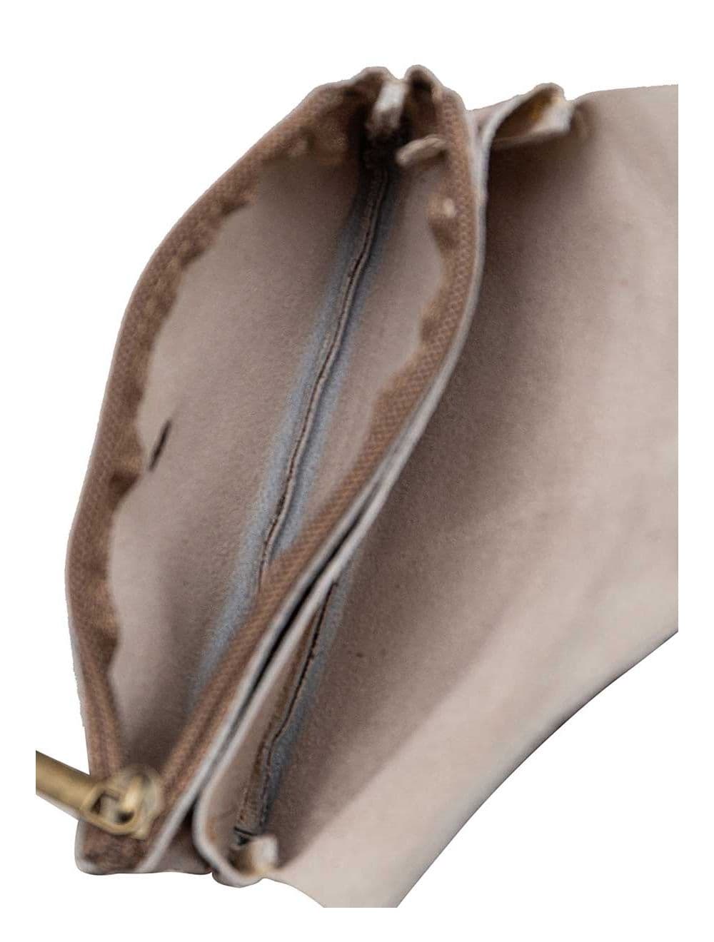 Pochette en Croûte Cuir Vachette Métallisé KEREN 4047-ETAIN — vue 3