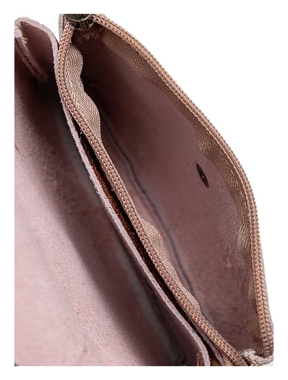 Pochette en Croûte Cuir Vachette Métallisé KEREN 4047-ROSE METAL — vue 3