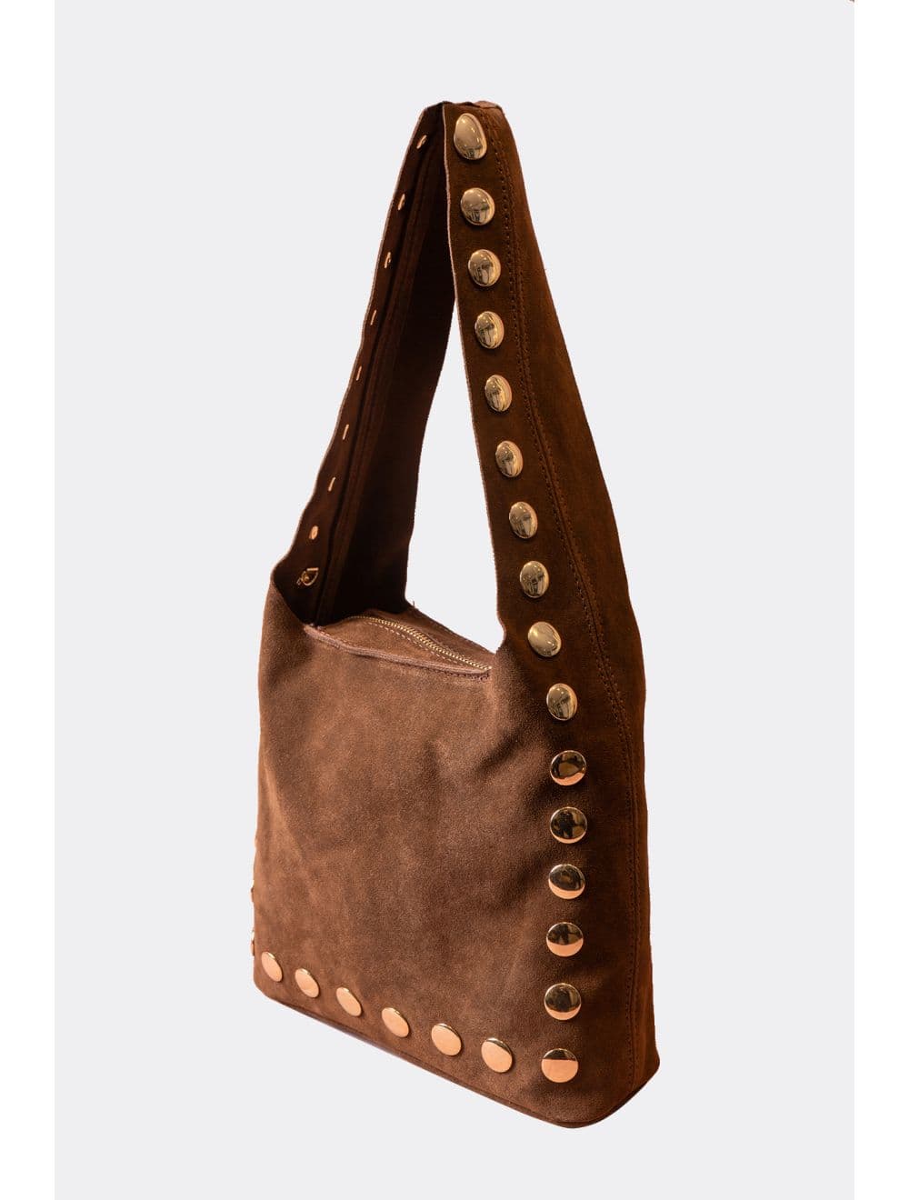 Sac Seau Porté Épaule En Croûte De Cuir De Vachette 4193 ALEXANE SUÈDE-Marron — vue 5