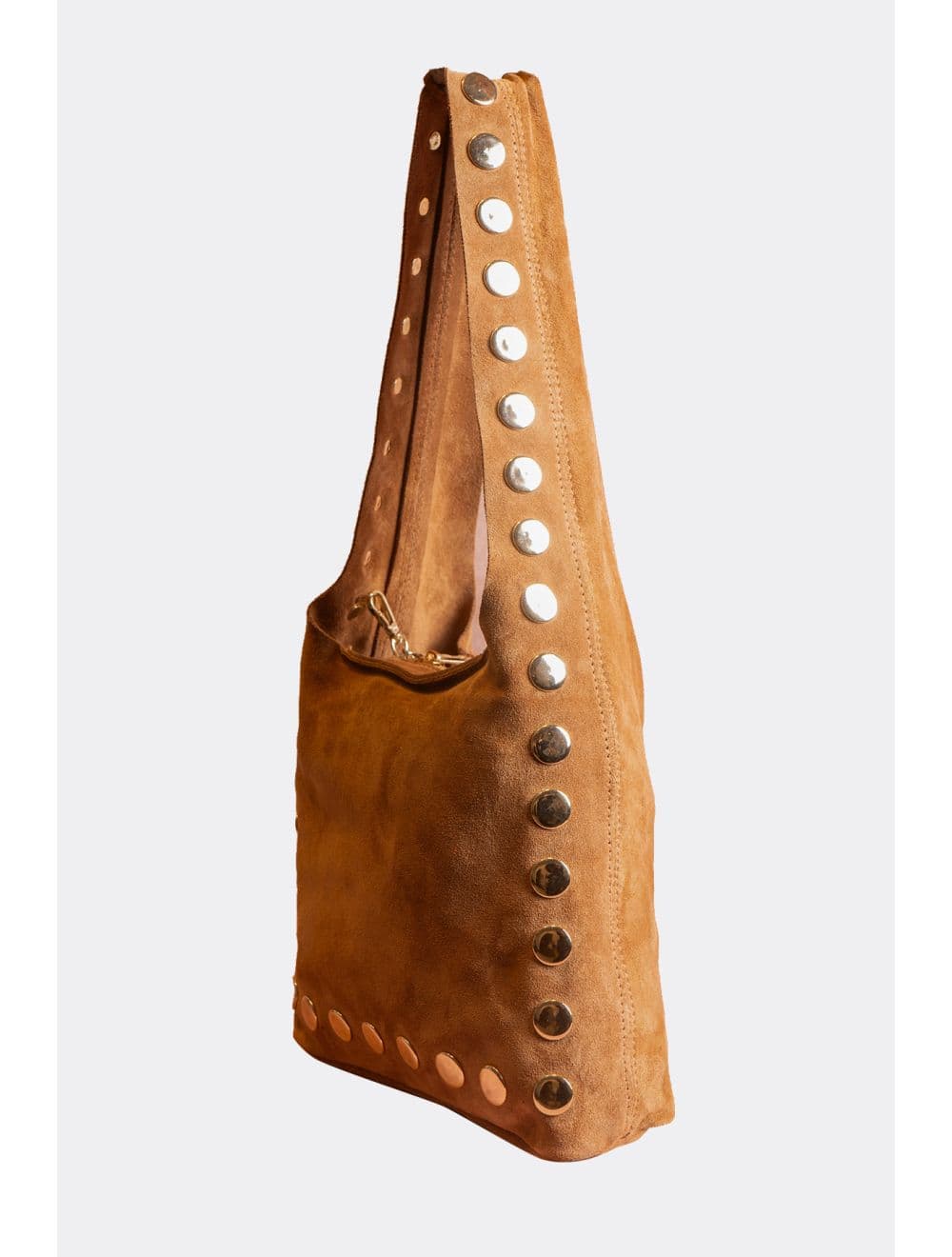 Sac Seau Porté Épaule En Croûte De Cuir De Vachette 4193 ALEXANE SUÈDE-Camel — vue 2