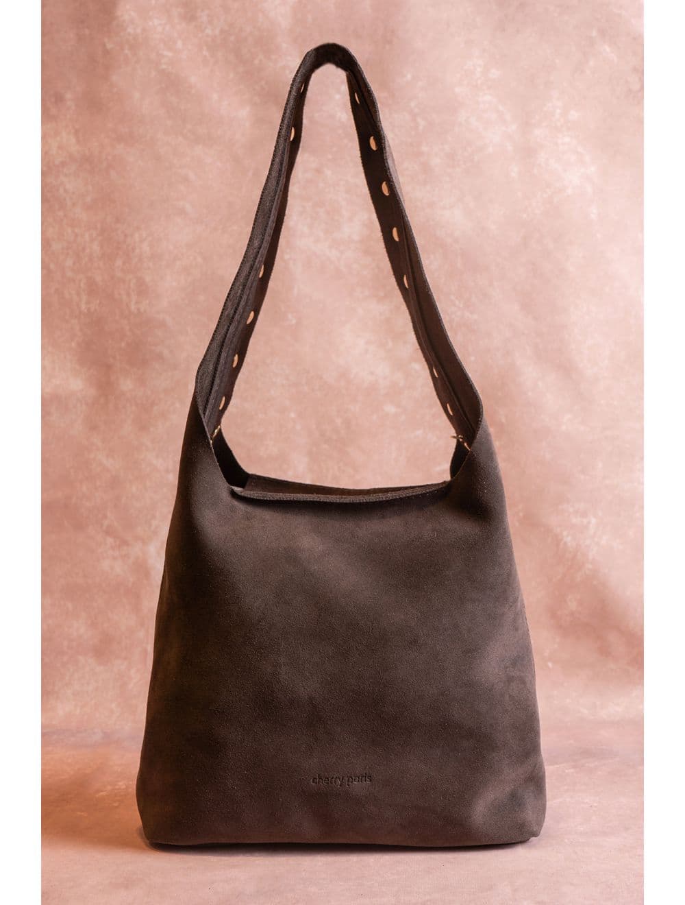 Sac Seau Porté Épaule En Croûte De Cuir De Vachette 4193 ALEXANE SUÈDE-Café — vue 3