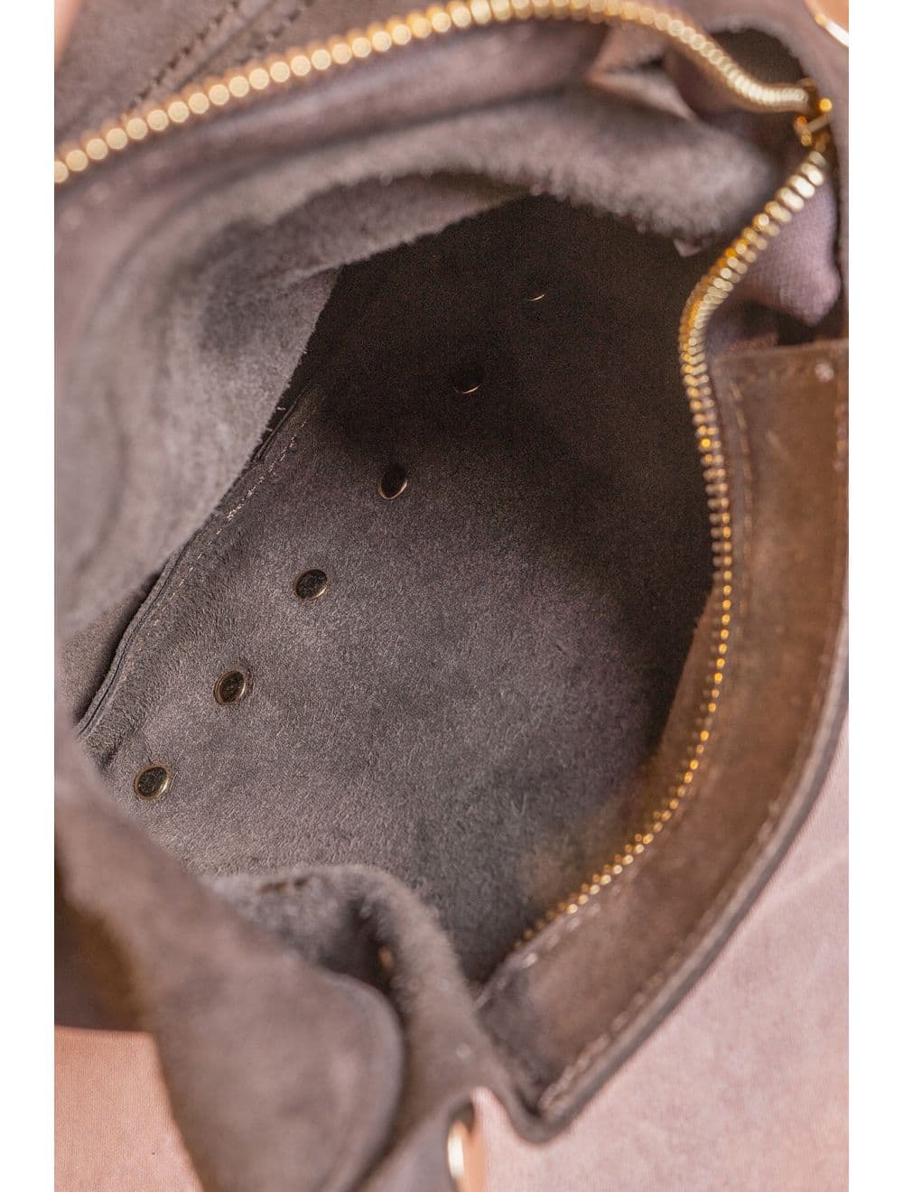 Sac Seau Porté Épaule En Croûte De Cuir De Vachette 4193 ALEXANE SUÈDE-Café — vue 5