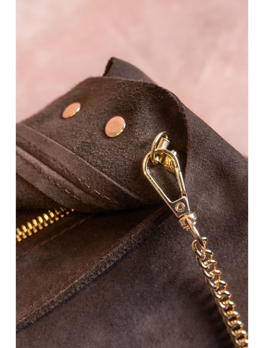 Sac Seau Porté Épaule En Croûte De Cuir De Vachette 4193 ALEXANE SUÈDE-Café — vue 6