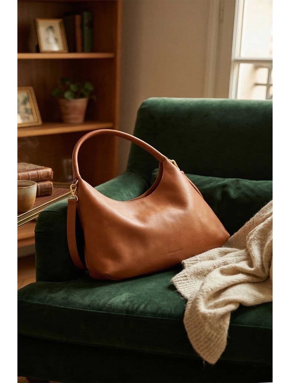 Sac Porté Épaule et Main En Cuir Vachette Sauvage ÉNOLA 4212-Camel — vue 5