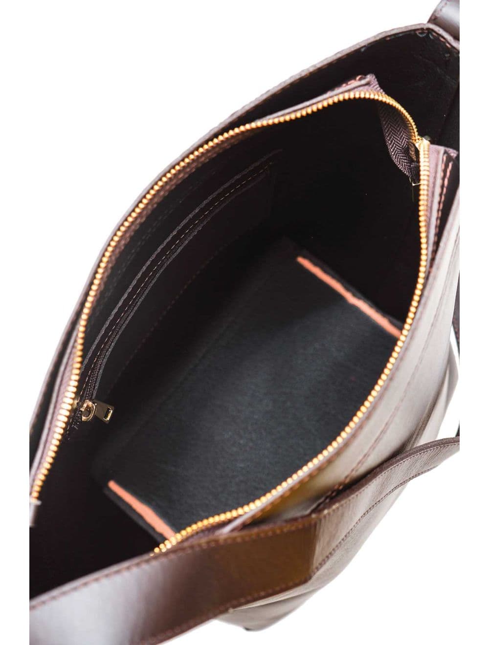 Sac Cabas Forme Seau En Cuir de Vachette 4185 AMELIE-Chocolat — vue 5