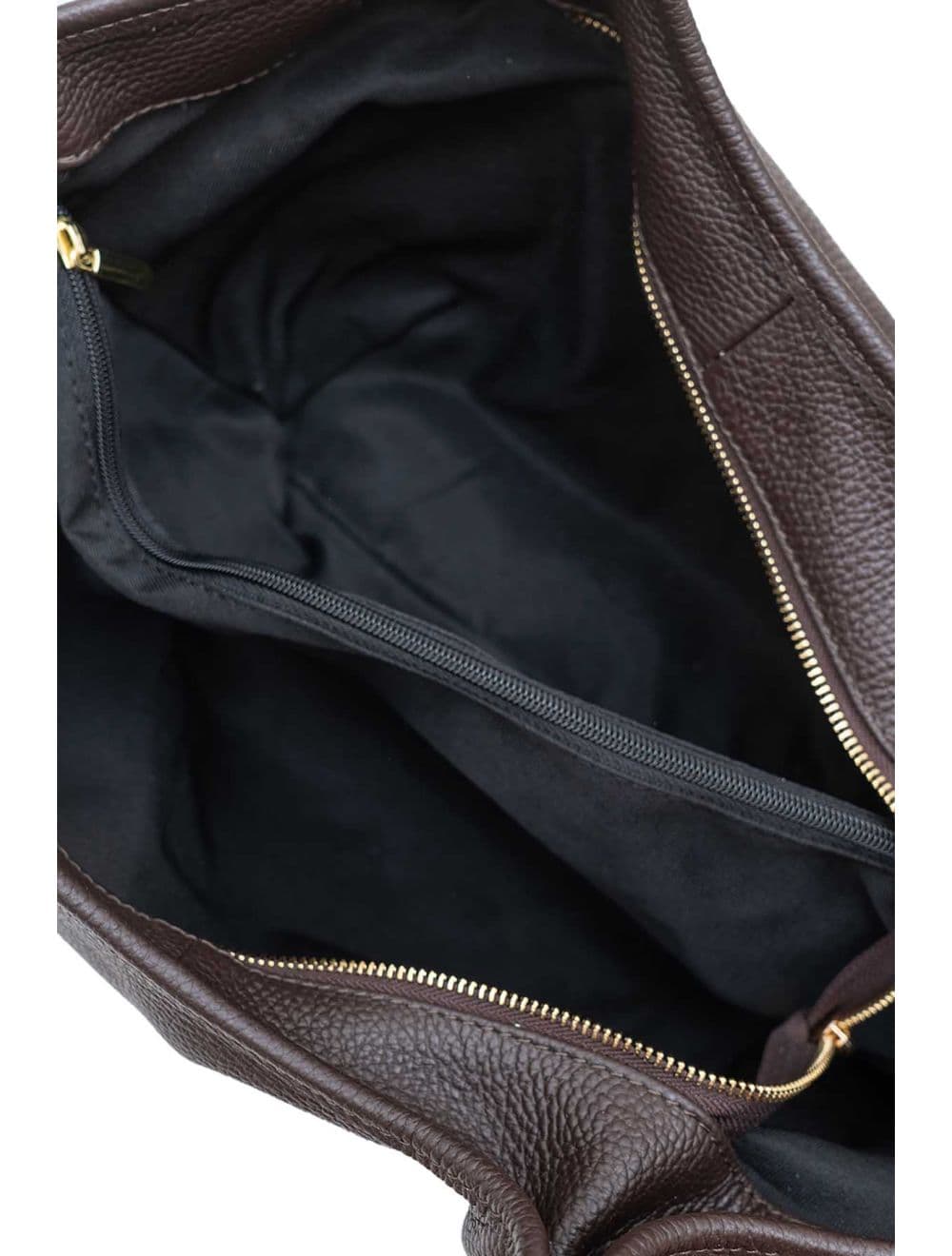Sac Cabas En Cuir De Vachette Grainée 4178 SHANNA-Chocolat
