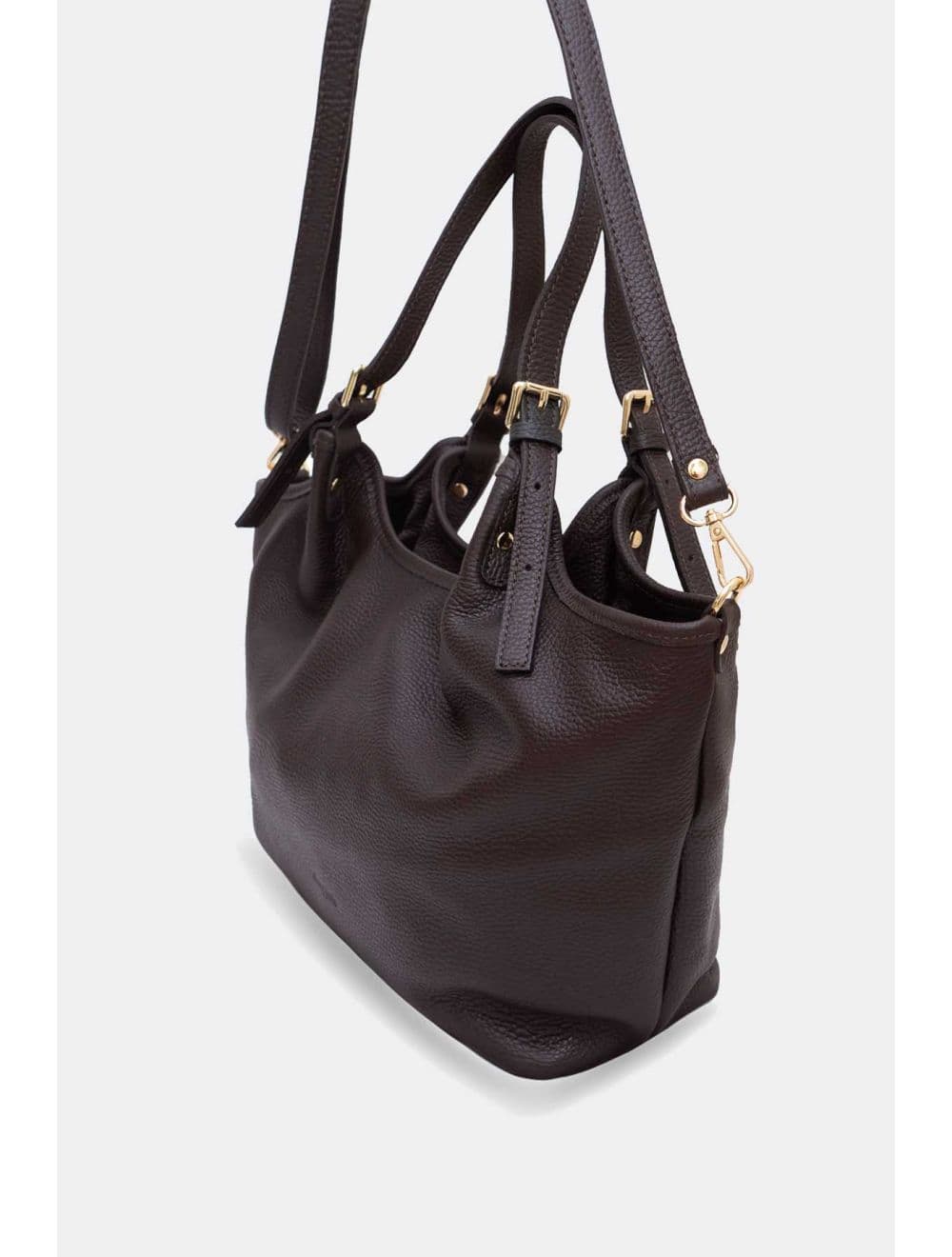 Sac Cabas En Cuir De Vachette Grainée 4178 SHANNA-Chocolat — vue 3