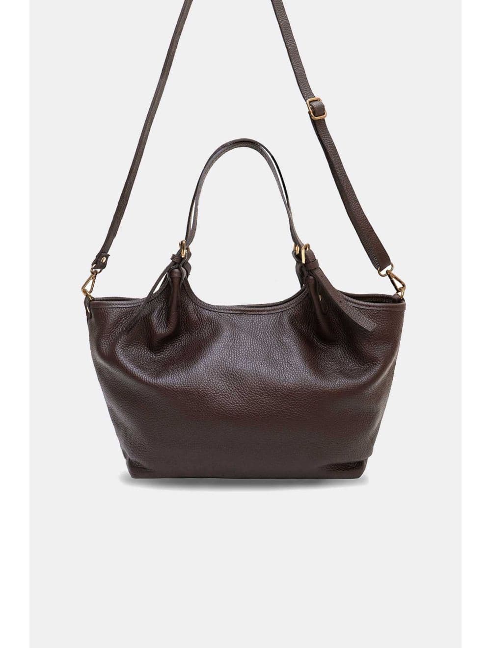 Sac Cabas En Cuir De Vachette Grainée 4178 SHANNA-Chocolat — vue 4