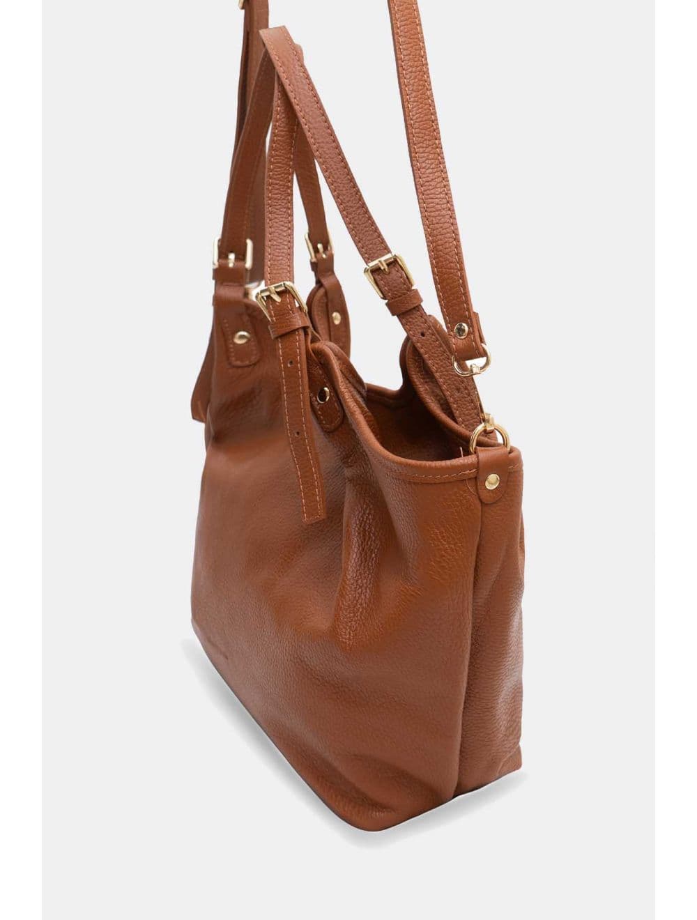 Sac Cabas En Cuir De Vachette Grainée 4178 SHANNA-Cognac — vue 3