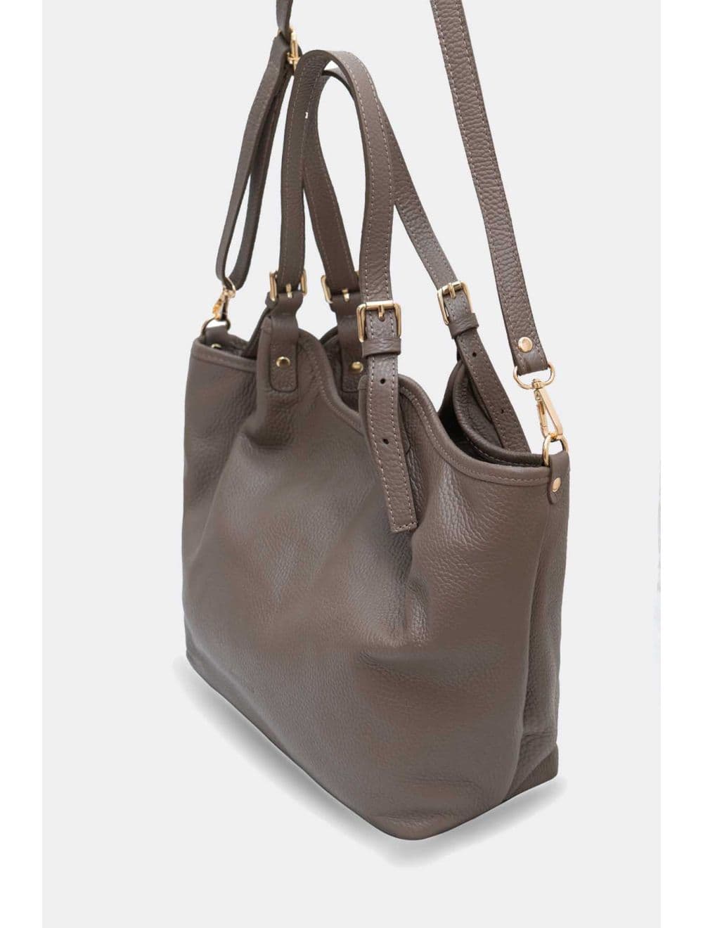 Sac Cabas En Cuir De Vachette Grainée 4178 SHANNA-Taupe — vue 2