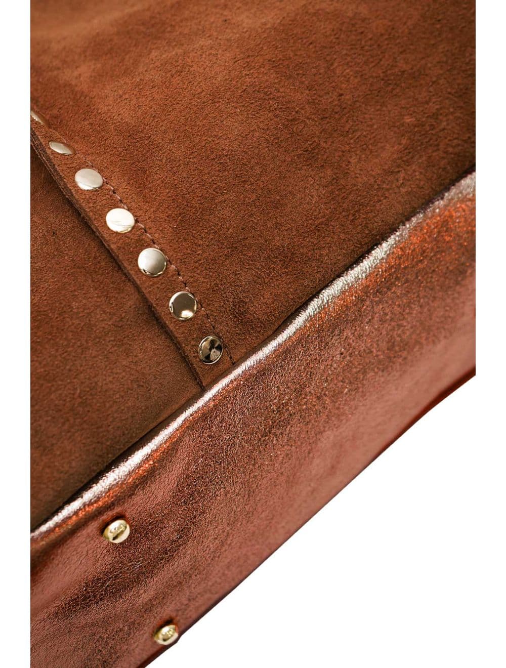 Sac Cabas en Croûte de Cuir Vachette Suède-GAELLE 4103-Marron — vue 3